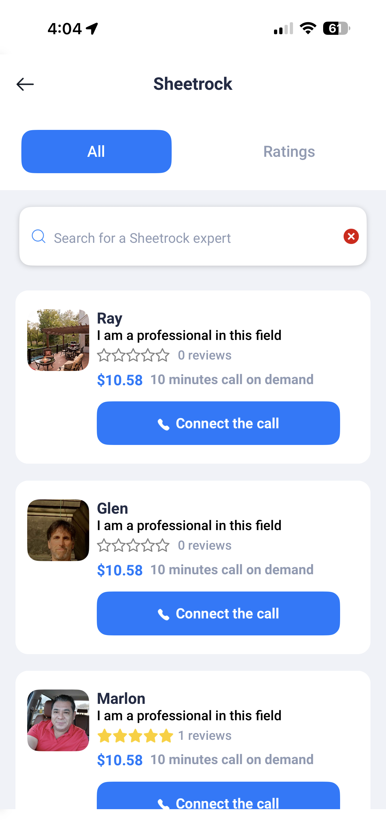 Choose a Subject Matter Expert and connect on live video